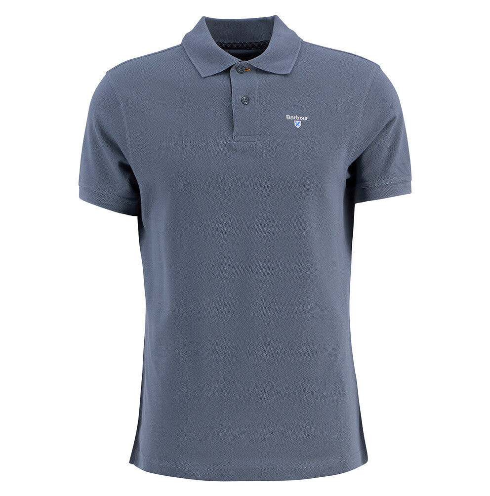 Barbour Tartan Pique Polo Shirt - Blue stone