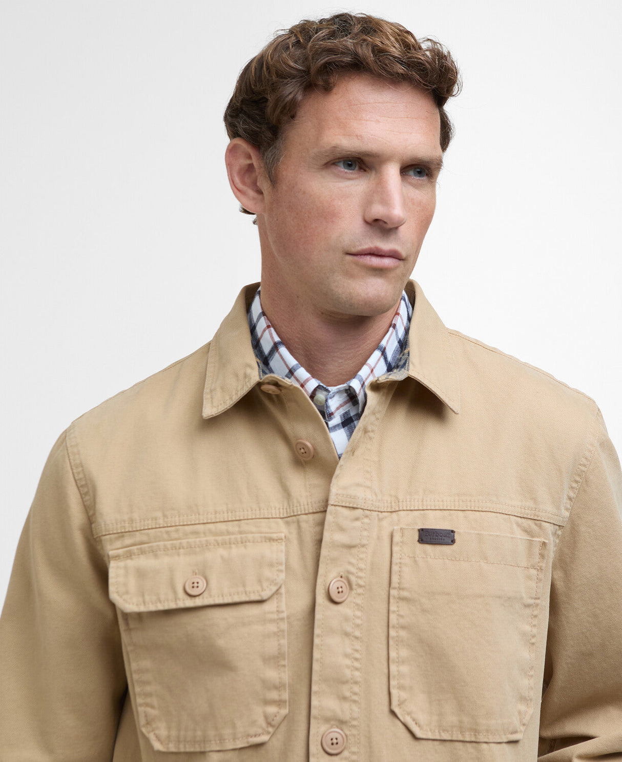 Barbour Lingfield Canvas Overshirt - Dark Stone