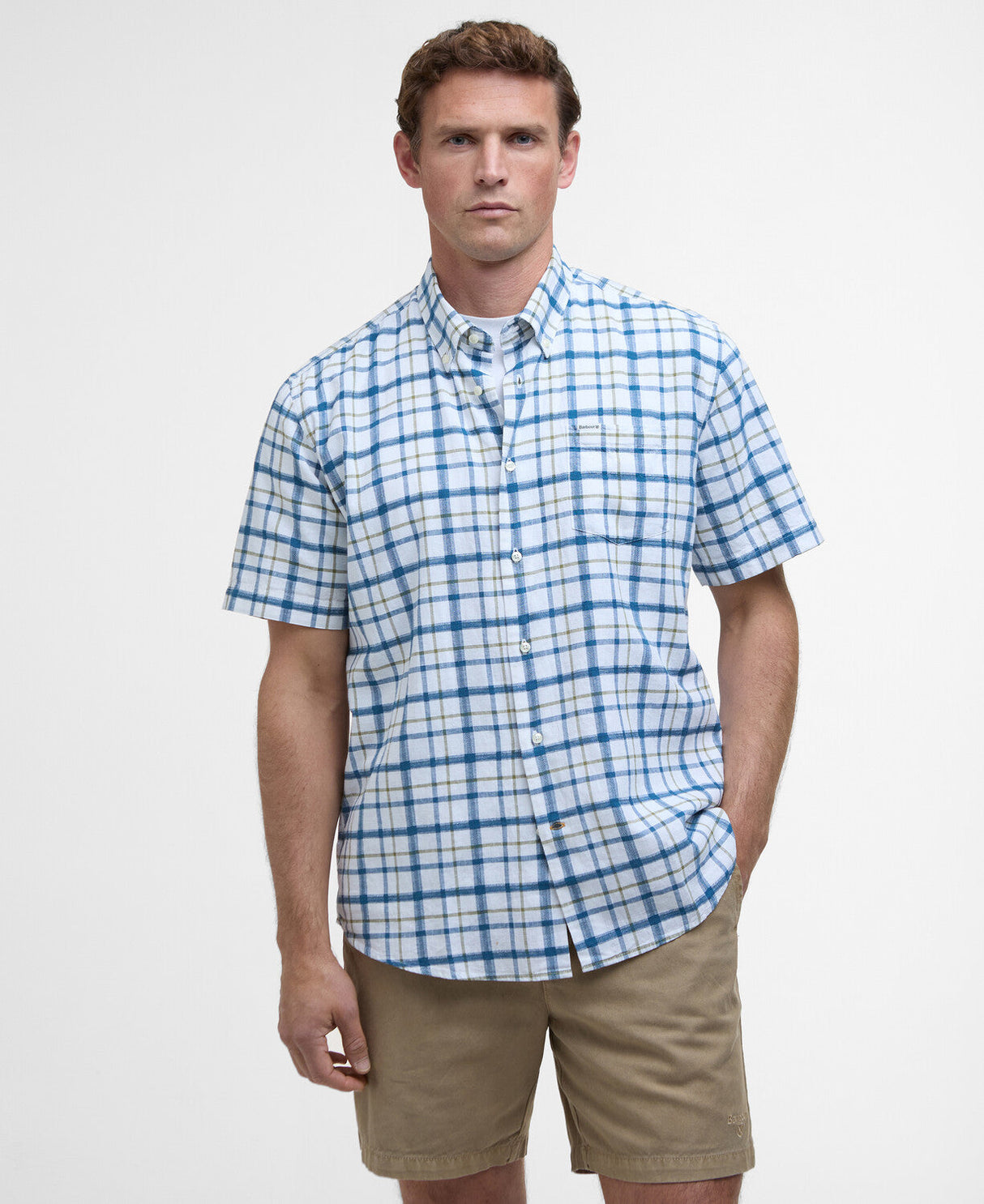 Barbour Glover S/S Linen Blend Regular Fit Shirt - Navy