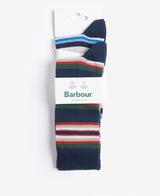 Barbour Summer Stripe 2 Pack Socks - Navy Mix
