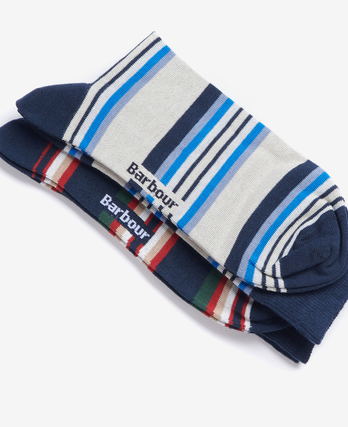 Barbour Summer Stripe 2 Pack Socks - Navy Mix