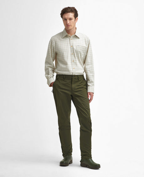 Barbour Washed Stretch Twill Tailored Fit Trouser - Olive