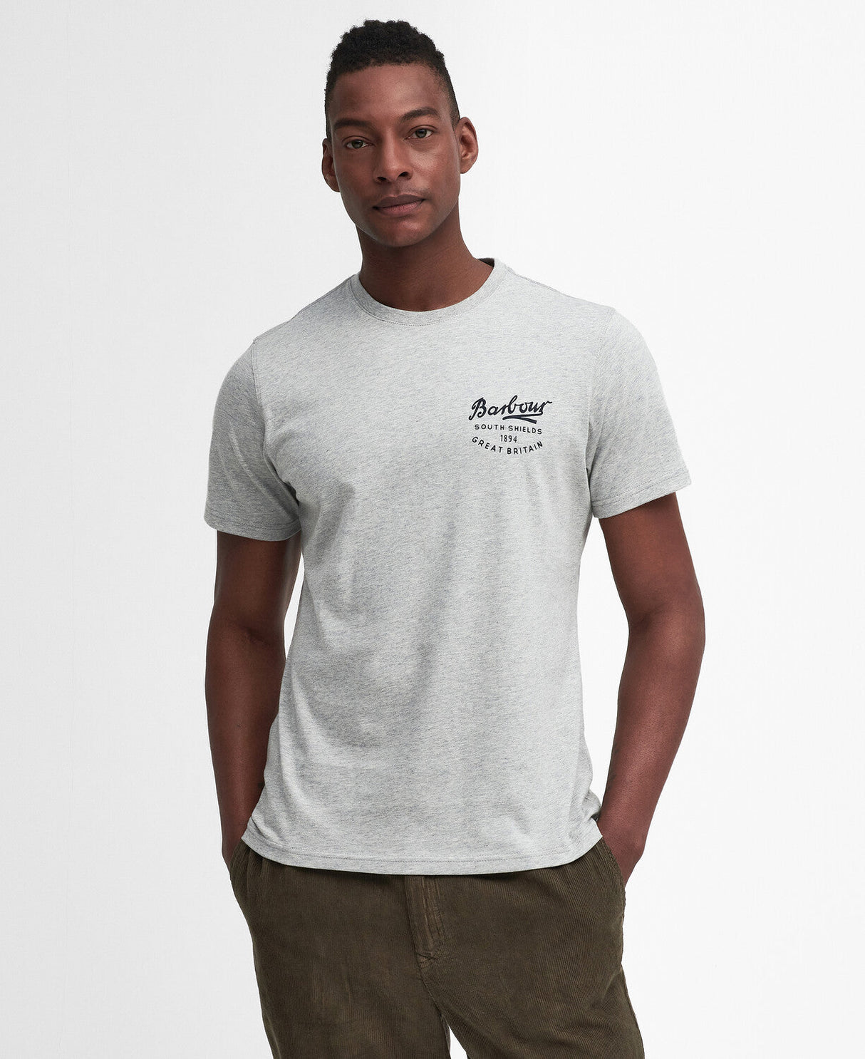 Barbour Script Graphic T-Shirt - Grey Marl