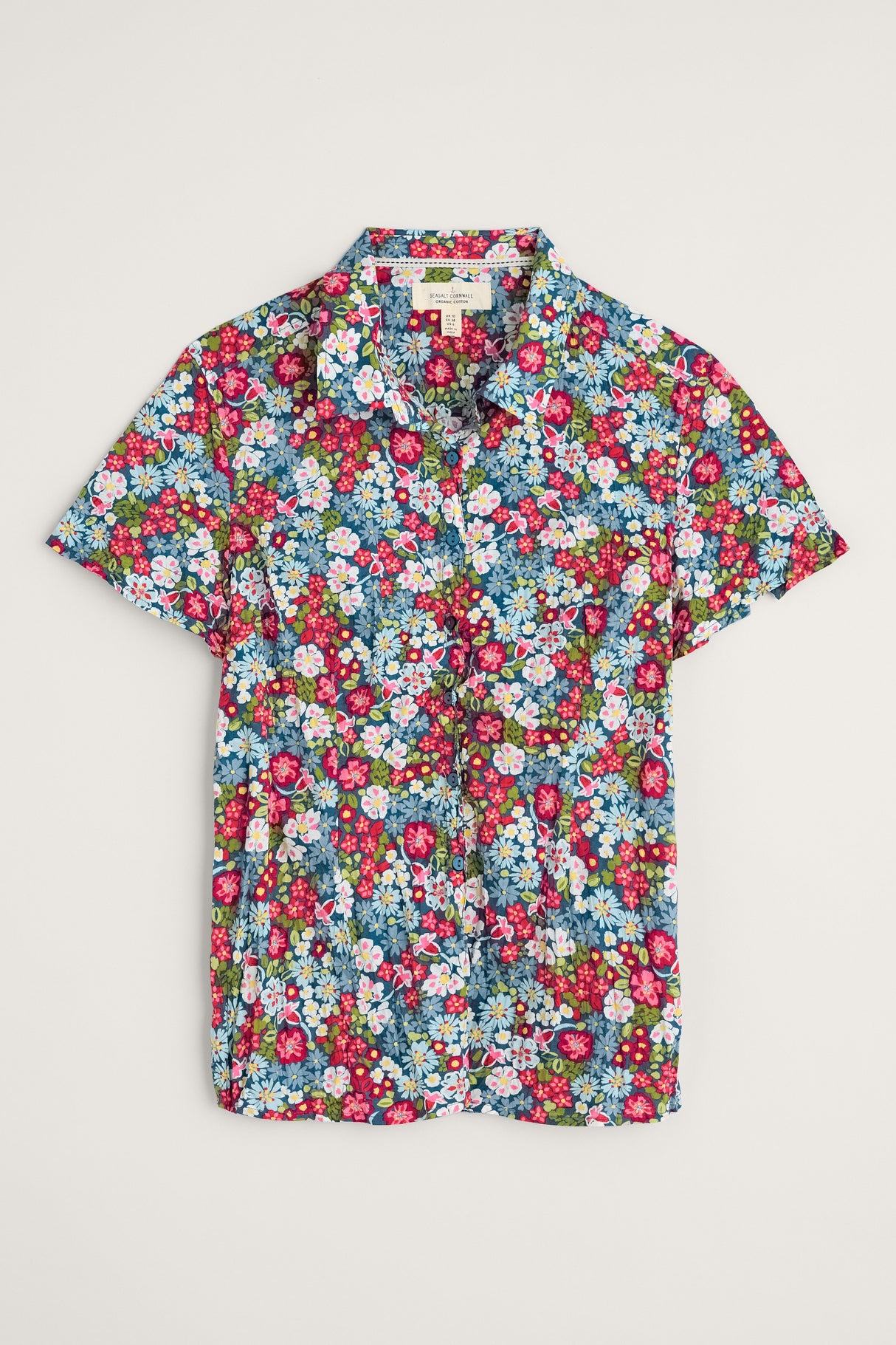 Seasalt Mrs Treloar Shirt - Flowery Painting Light Squid