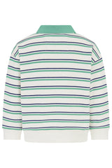 Lighthouse Myles Sweatshirt - Sea Green & Navy Stripe