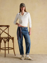 Joules Heidi Frill Neck Top - Cream