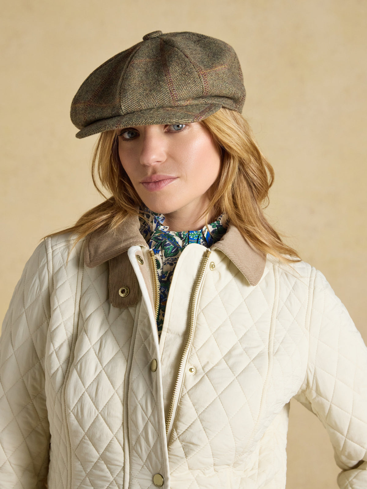Joules Harrogate Bakerboy - Khaki Tweed