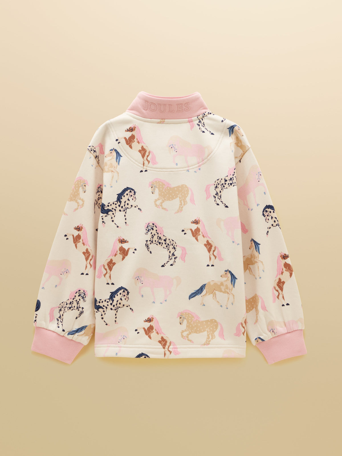 Joules Burnham Funnel Neck Sweatshirt - Cream Horse