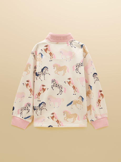 Joules Burnham Funnel Neck Sweatshirt - Cream Horse