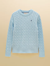 Joules Classic Cable Crew - Light Blue