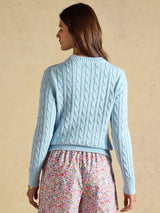 Joules Classic Cable Crew - Light Blue