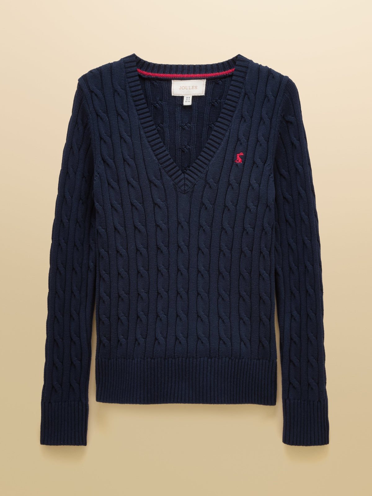 Joules Classic Cable V-Neck- Navy