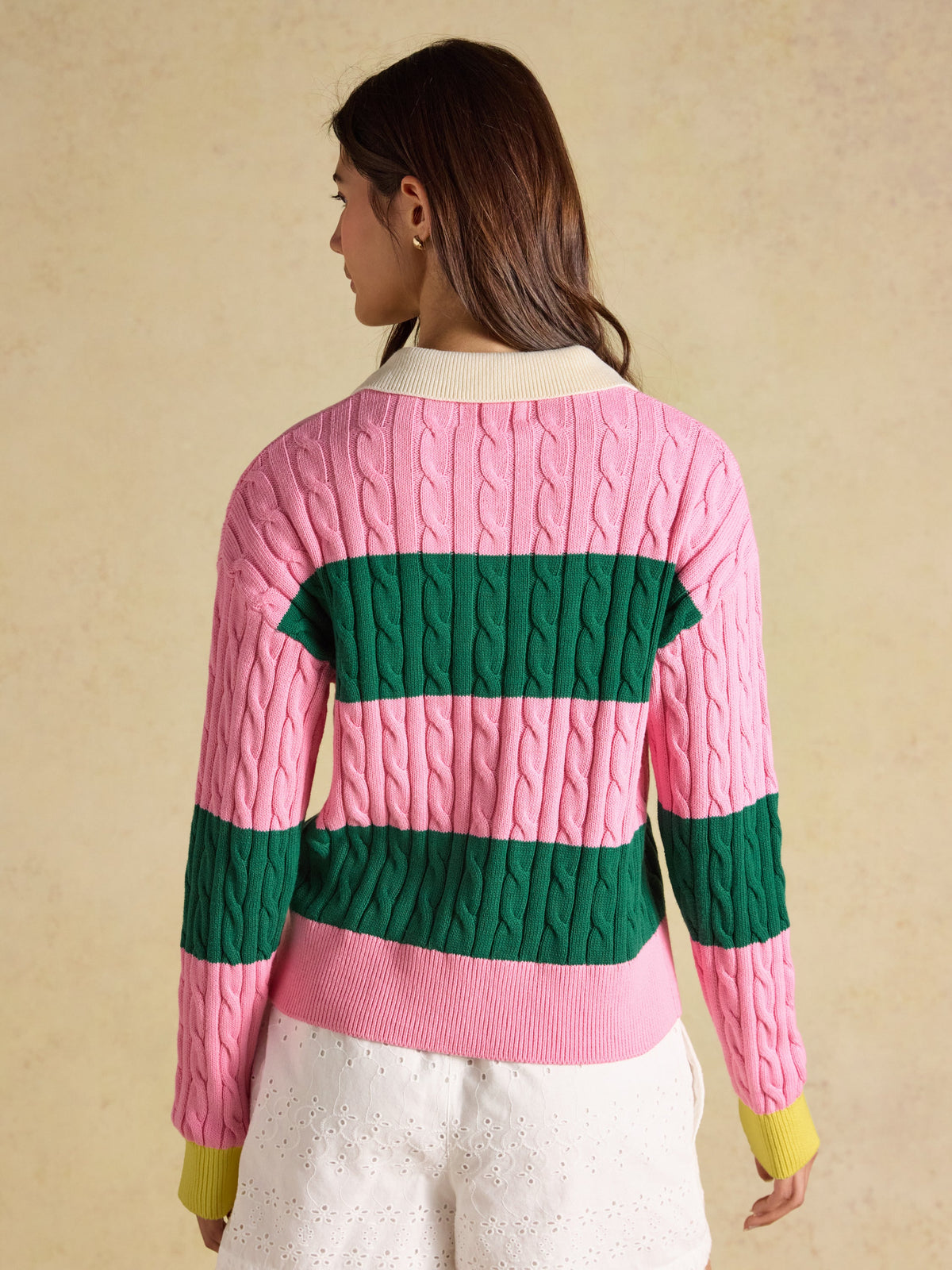 Joules Cable Rugby - Pink/Green