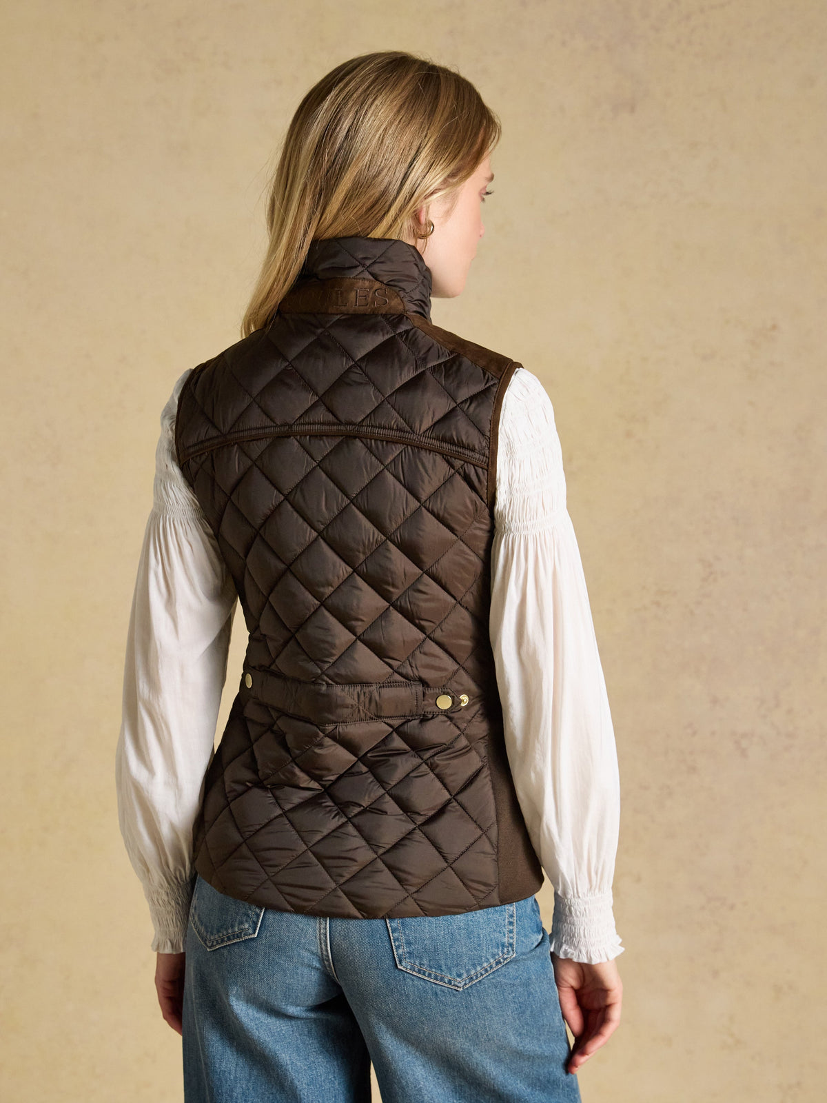 Joules Braemar Luxe Gilet - Chocolate Brown