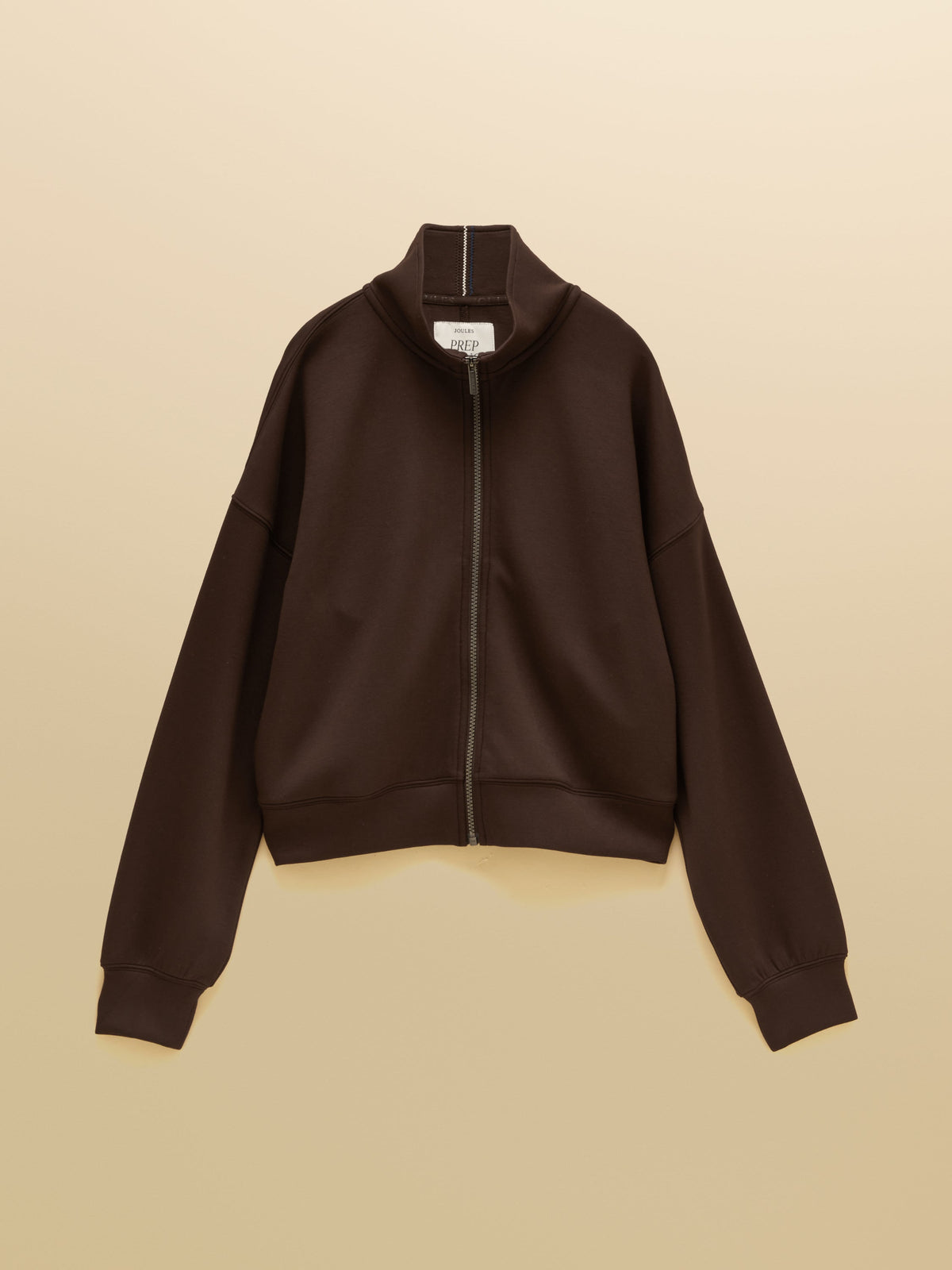 Joules Luxe Club Zip Through - Chocolate Brown