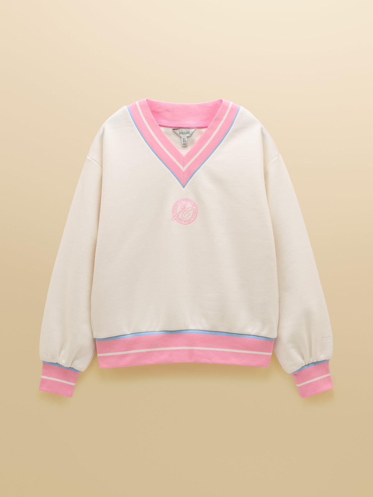 Joules Embroidered Sporty Sweatshirt - Cream