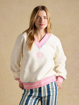 Joules Embroidered Sporty Sweatshirt - Cream