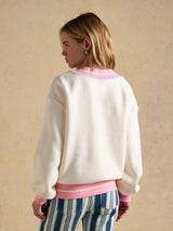 Joules Embroidered Sporty Sweatshirt - Cream