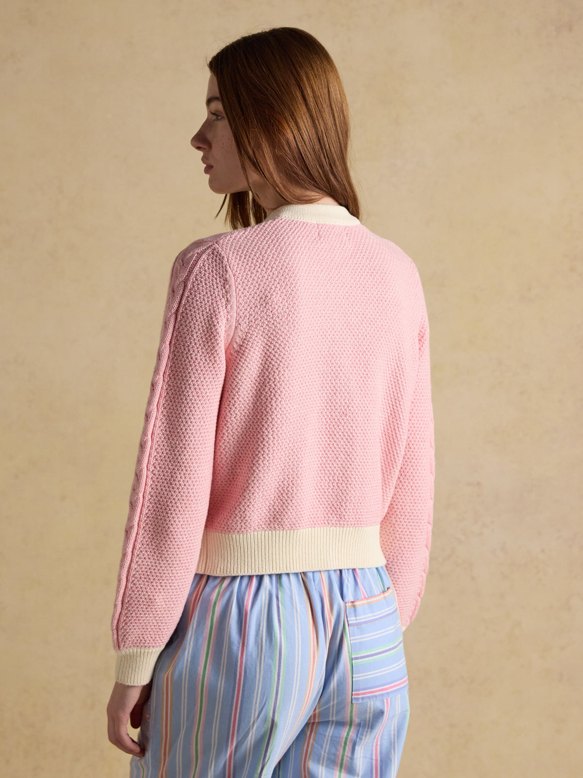 Joules V-Neck Cardigan - Pink*