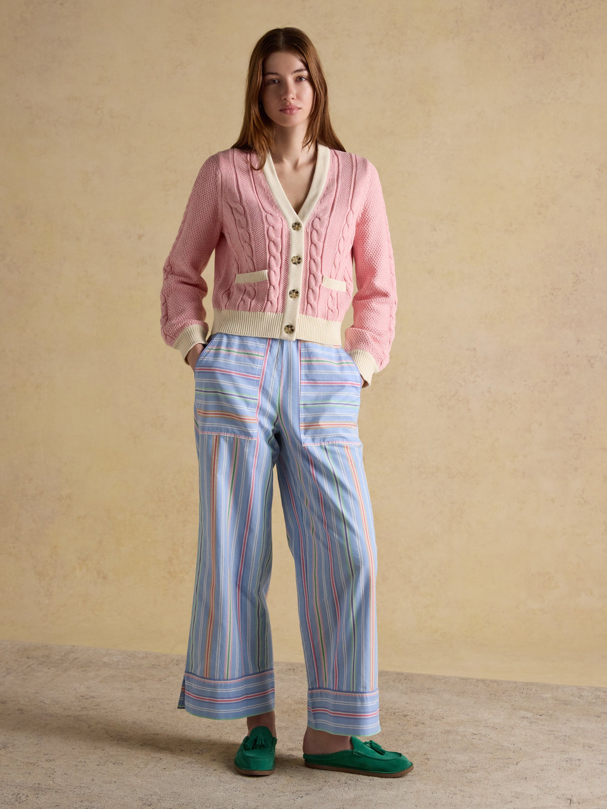 Joules V-Neck Cardigan - Pink*