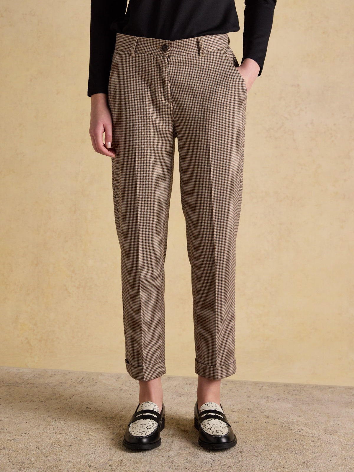 Joules Ada Trousers - Brown Dogtooth*