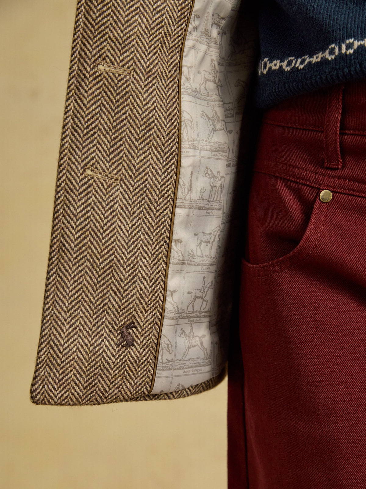Joules Saddlebury - Brown Herringbone