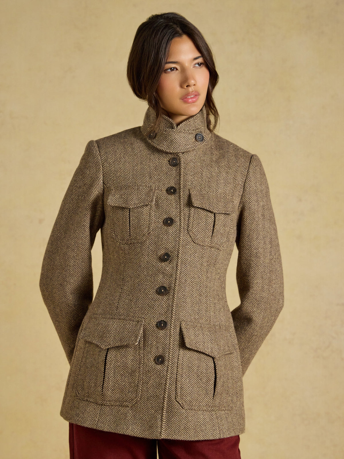 Joules Saddlebury - Brown Herringbone
