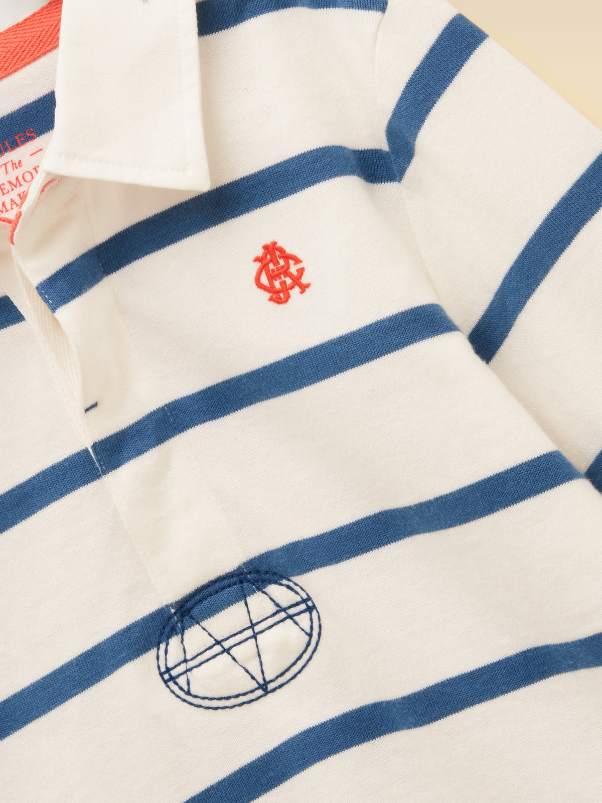 Joules Rugby Shirt - Creme & Navy