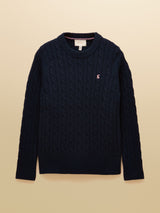 Joules Classic Cable Crew - Navy