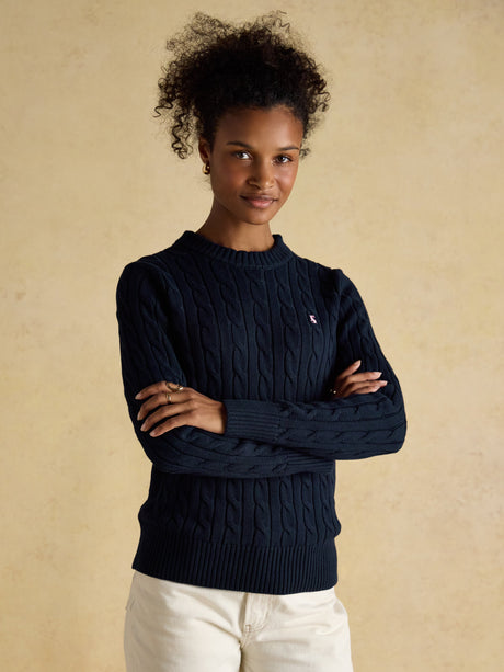 Joules Classic Cable Crew - Navy