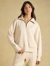 Joules Luxe Club Half Zip - Oat