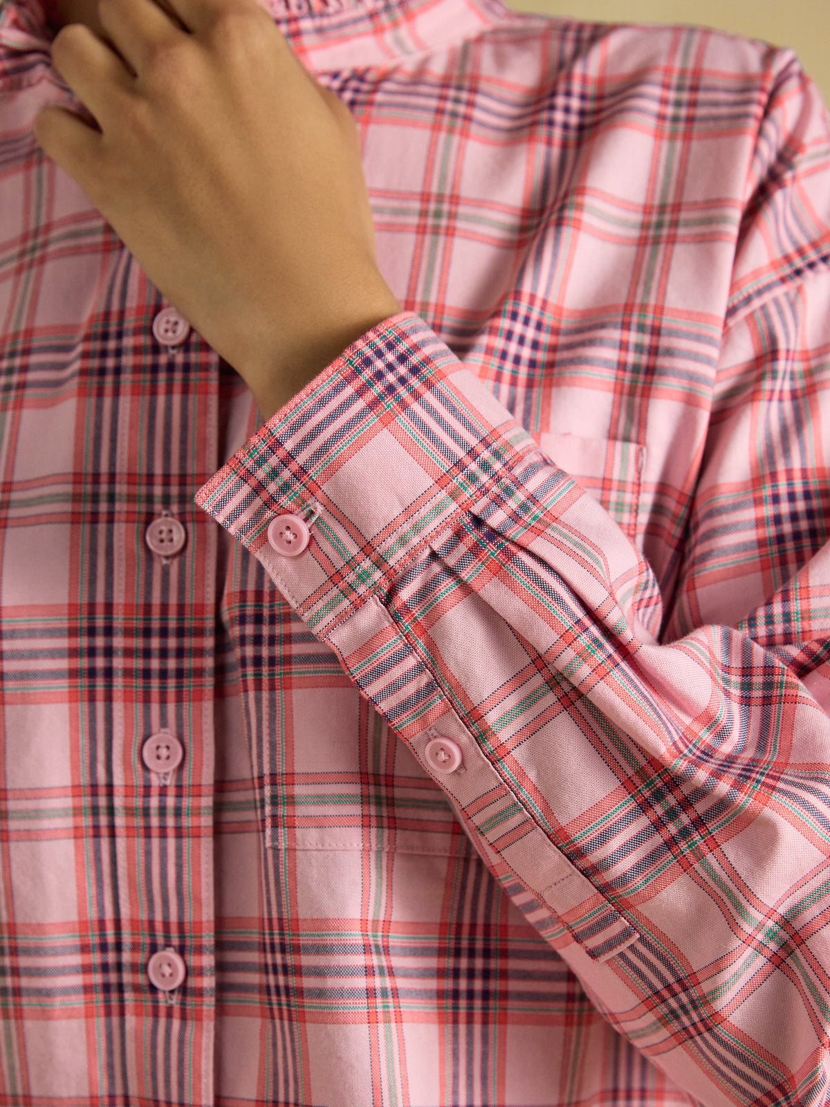 Joules Cropped Oxford Shirt - Pink