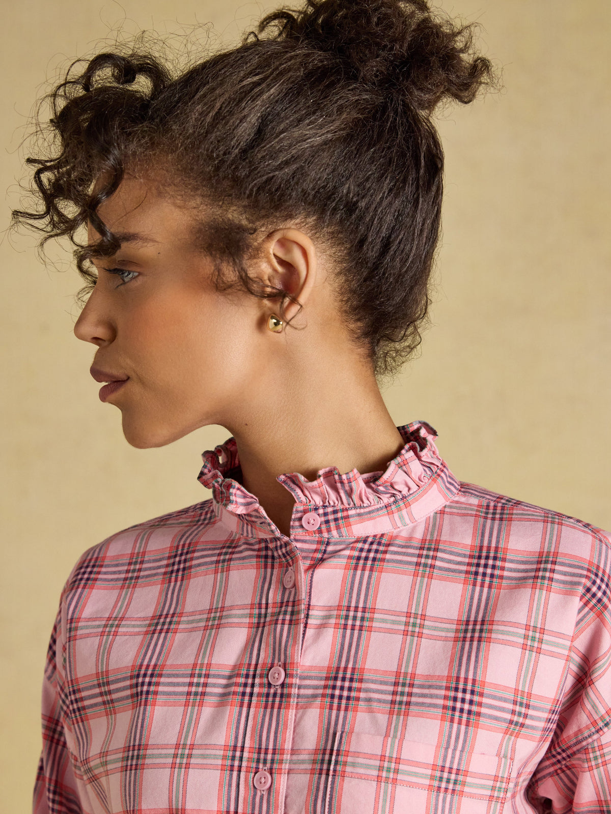 Joules Cropped Oxford Shirt - Pink