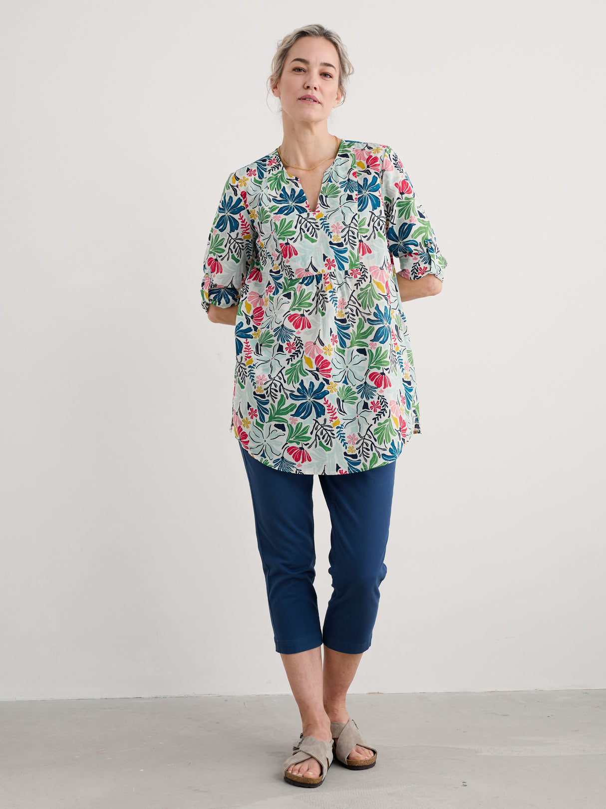 Seasalt Op Art Tunic - Seaweed Flower Chalk