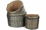 Round Willow Log Basket – Antique Wash
