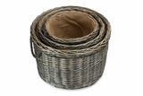 Round Willow Log Basket – Antique Wash
