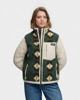 Superdry Fleece Onion Quilt Hybrid Jacket - Khaki Aztec