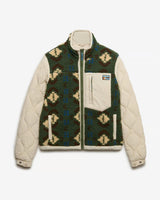 Superdry Fleece Onion Quilt Hybrid Jacket - Khaki Aztec