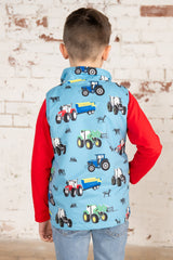 Lighthouse Alex Boys Gilet - Tractor Print