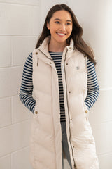 Lighthouse Savannah Ladies Long Gilet - Irish Cream