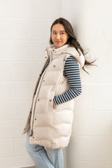 Lighthouse Savannah Ladies Long Gilet - Irish Cream