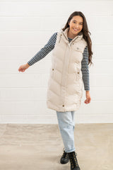 Lighthouse Savannah Ladies Long Gilet - Irish Cream