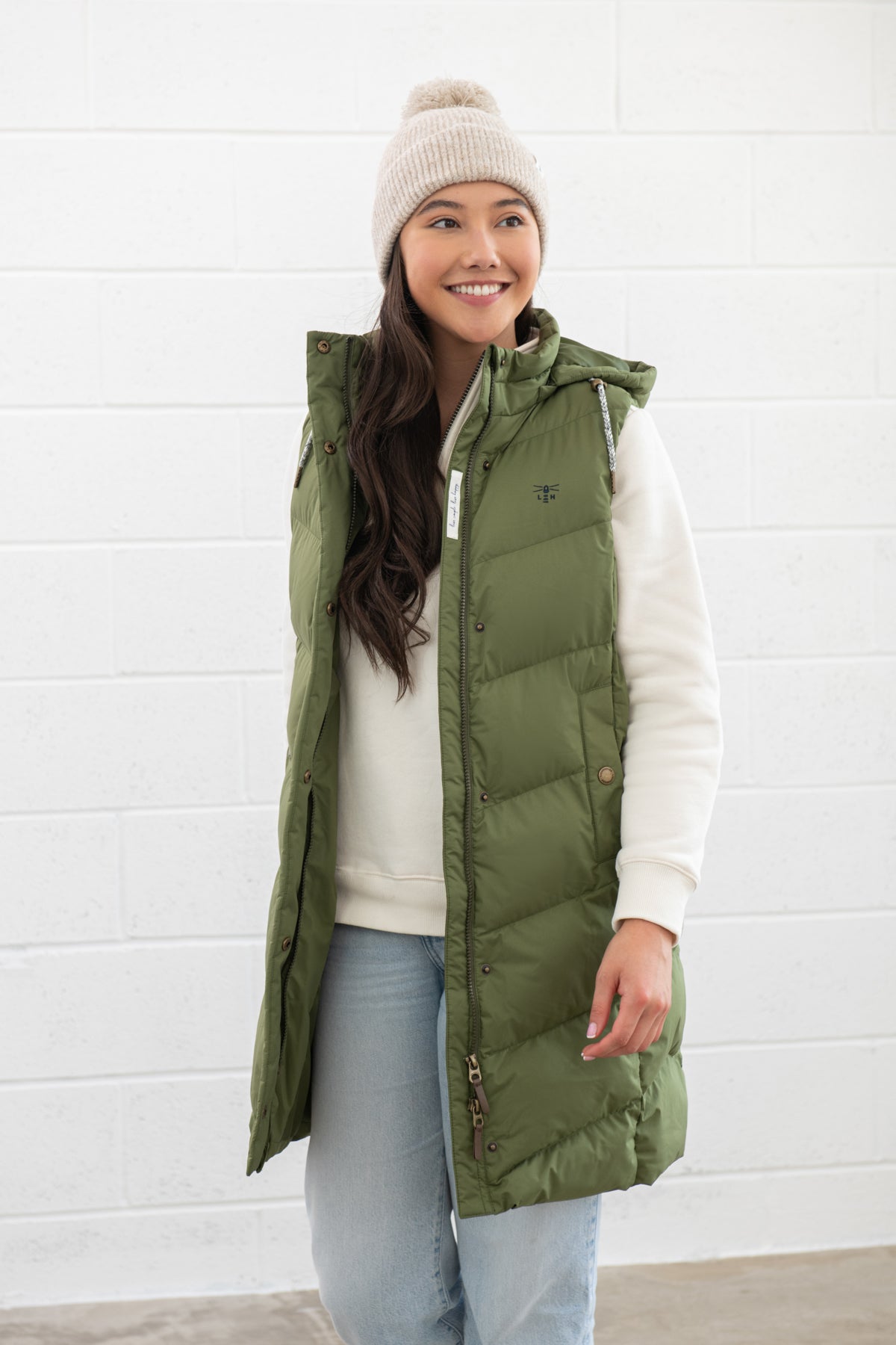 Lighthouse Savannah Ladies Long Gilet - Olive