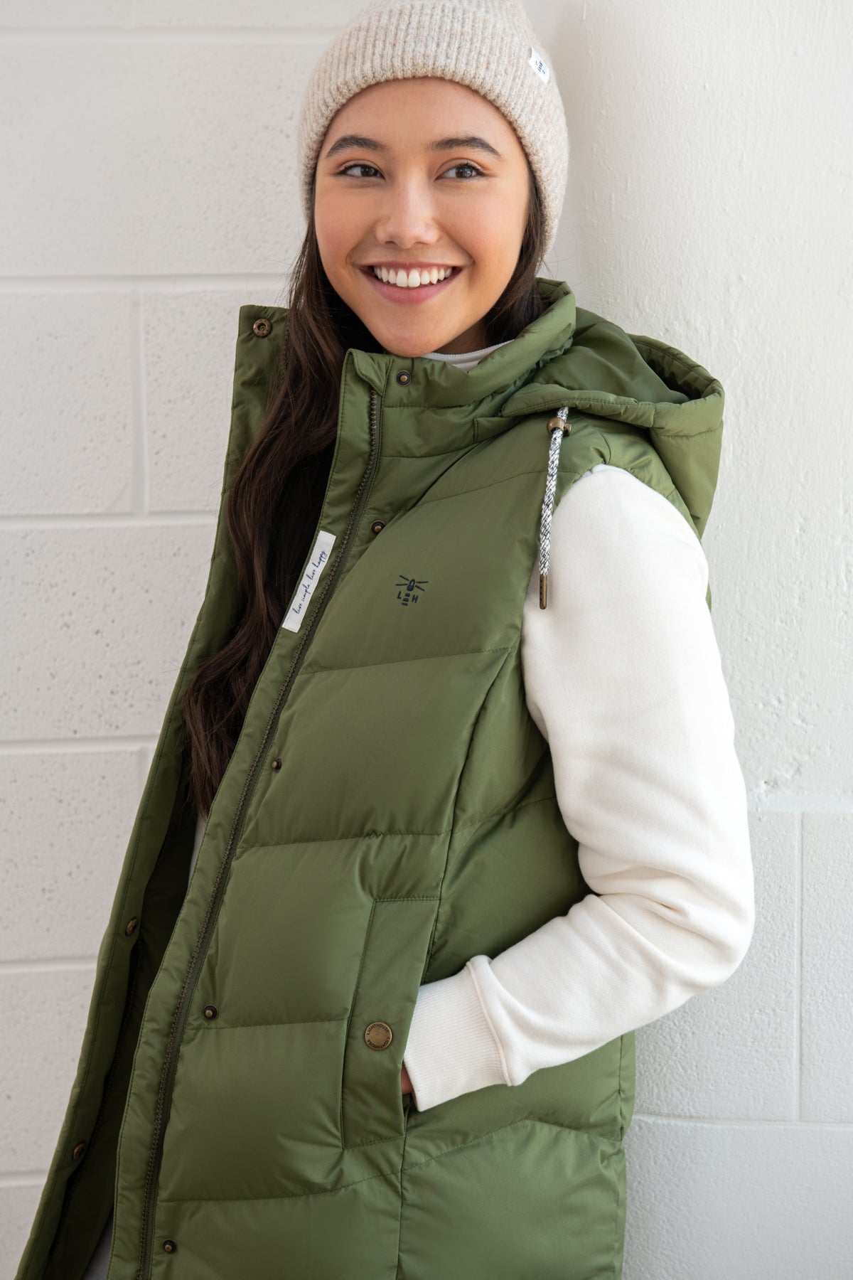 Lighthouse Savannah Ladies Long Gilet - Olive