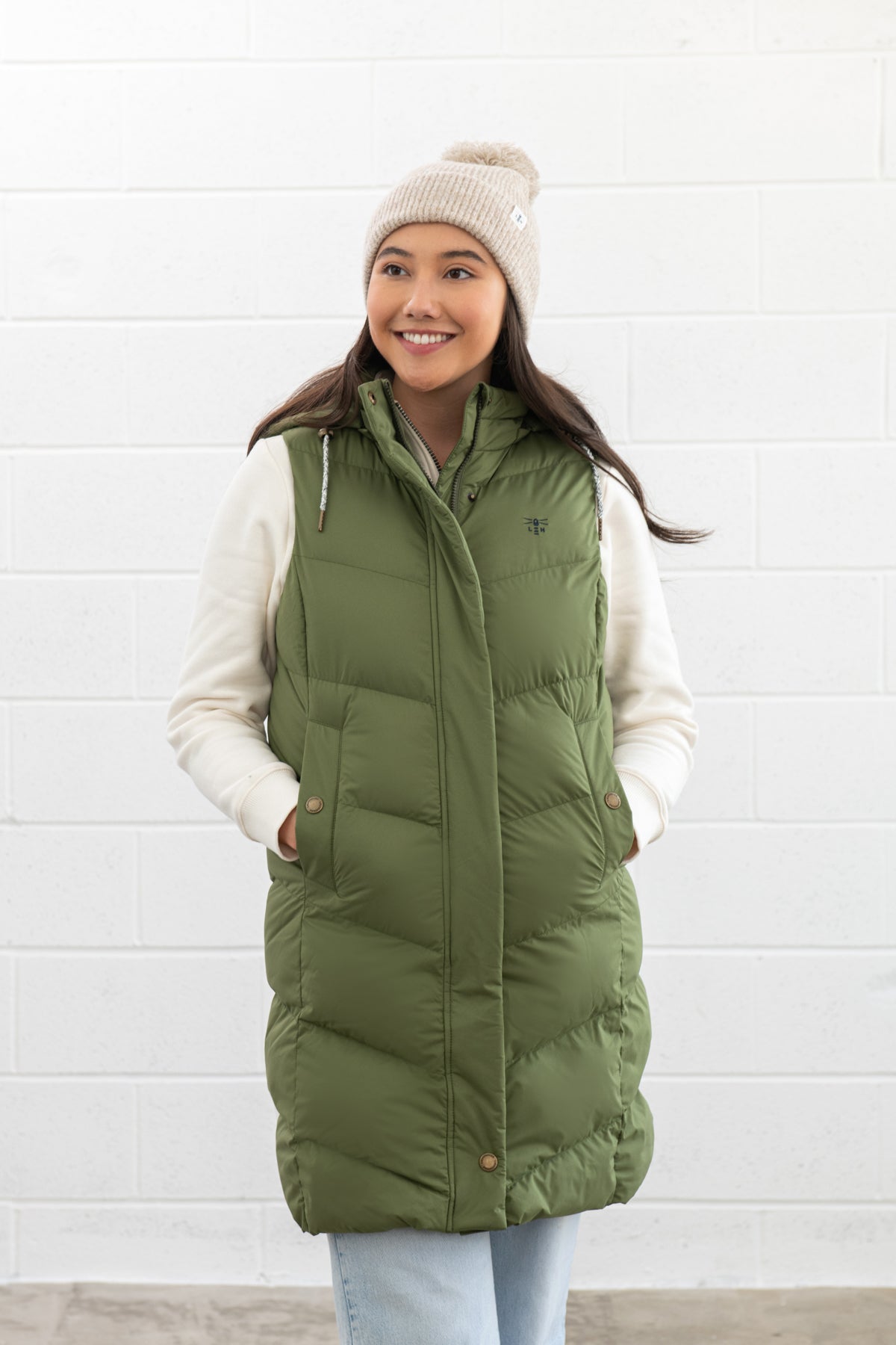 Lighthouse Savannah Ladies Long Gilet - Olive