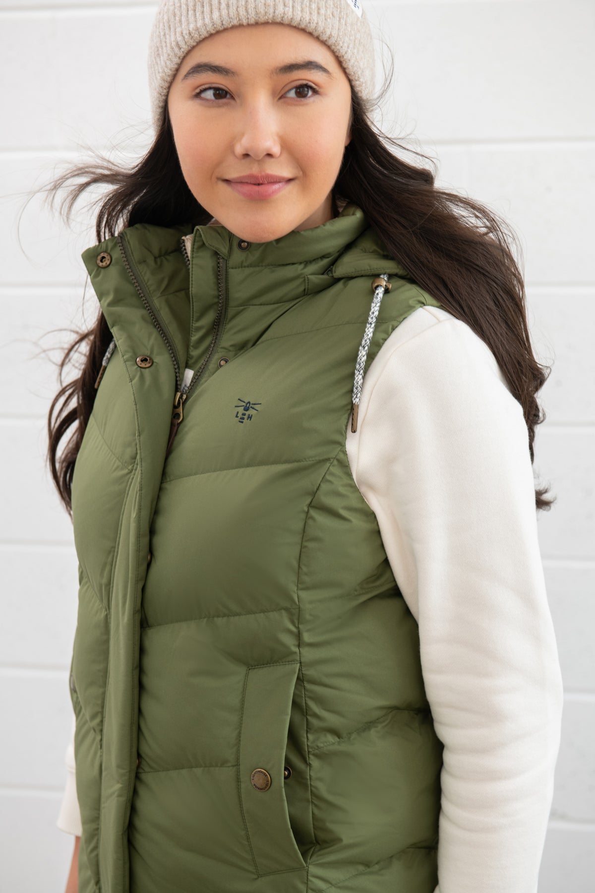 Lighthouse Savannah Ladies Long Gilet - Olive