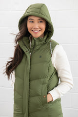 Lighthouse Savannah Ladies Long Gilet - Olive