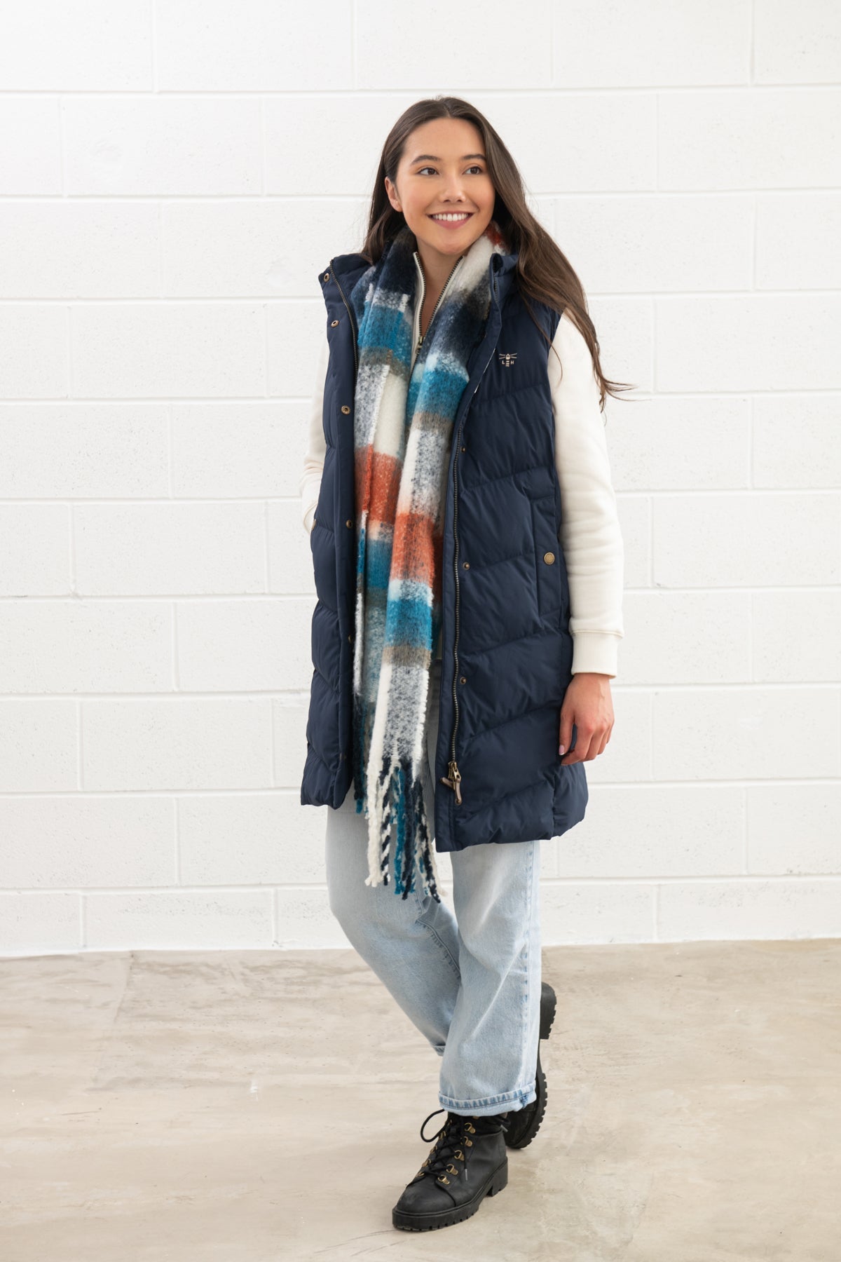 Lighthouse Savannah Ladies Long Gilet - Navy