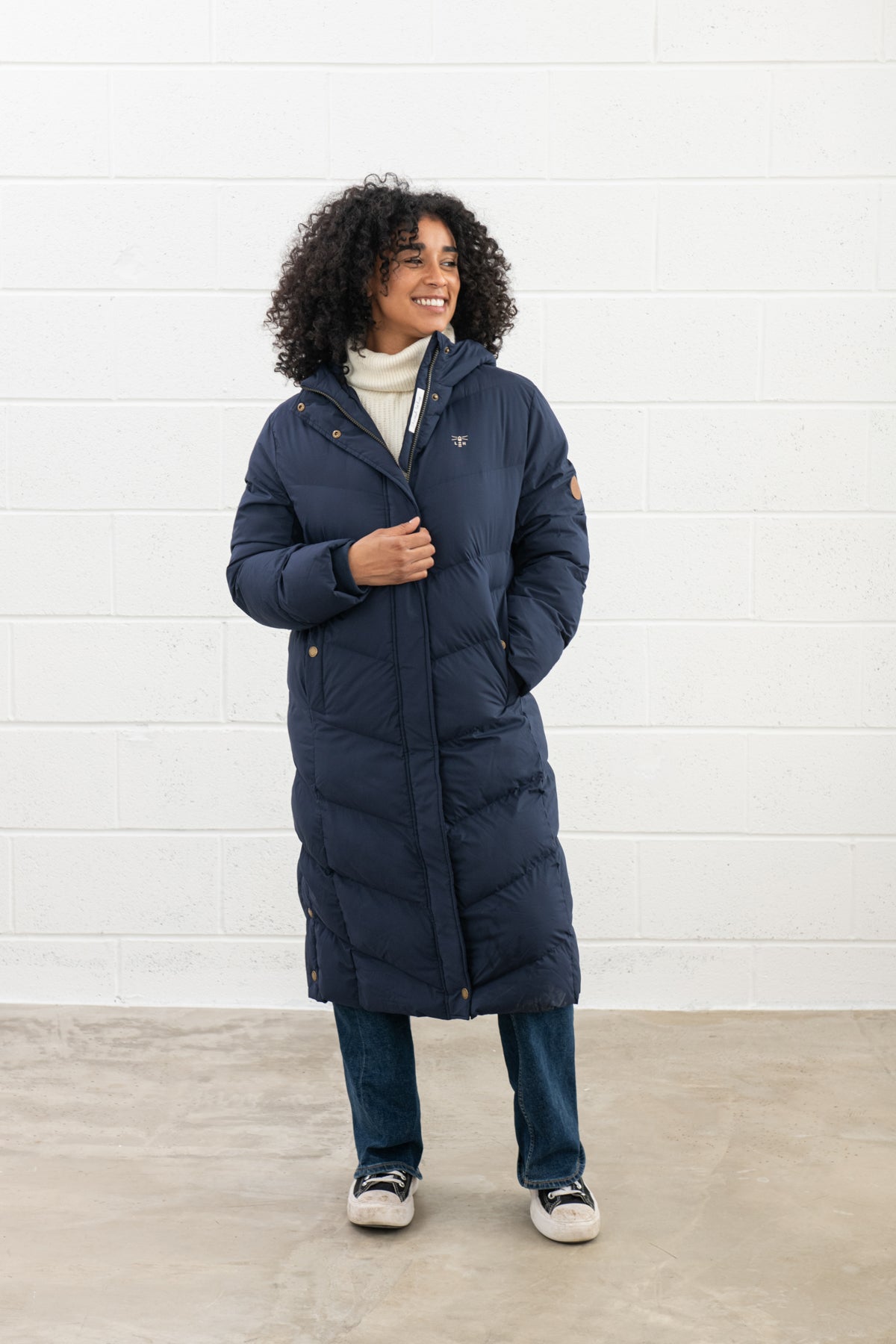 Lighthouse Savannah Ladies Long Coat - Navy