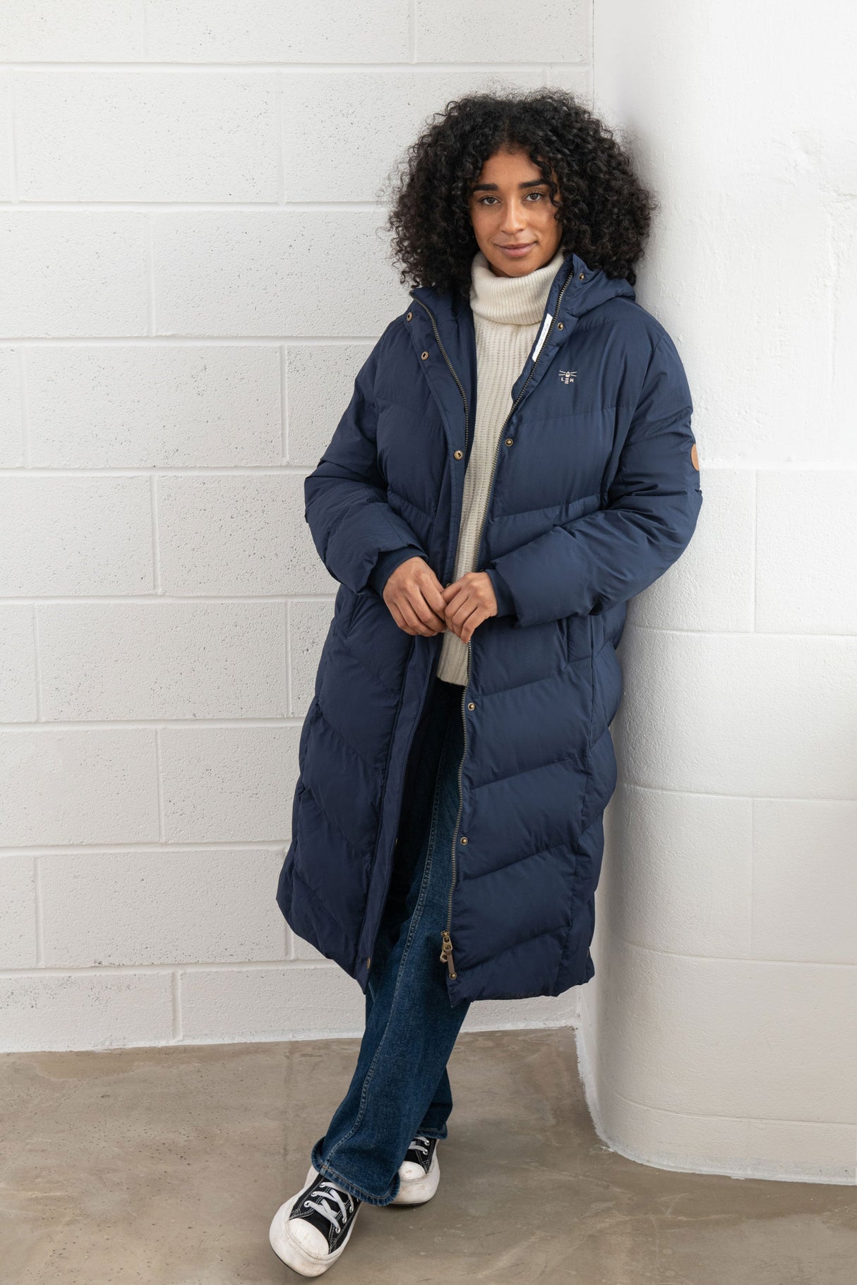 Lighthouse Savannah Ladies Long Coat - Navy